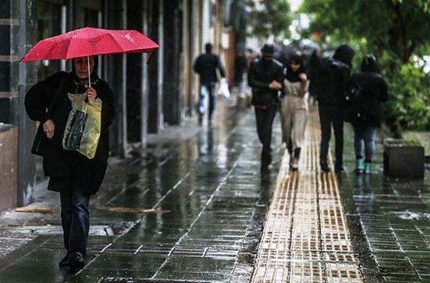 رگبار باران گاهی همراه با رعدوبرق در ۲۵ استان کشور